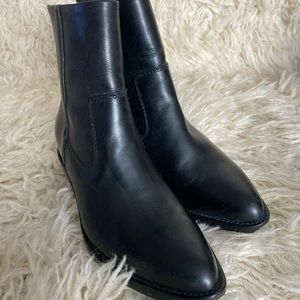 Short, leather booties